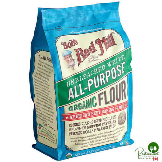 Bob's Red Mill 5 lb. Organic Unbleached All-Purpose Flour - 8/Case