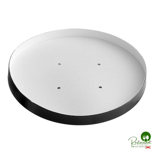 Choice 64 oz. Black Paper Soup / Hot Food Cup Vented Lid - 25/Pack