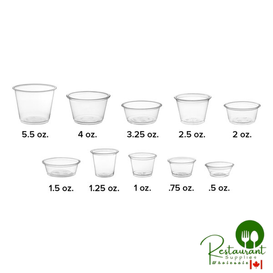 Choice 3.25 oz. Clear Plastic Souffle Cup / Portion Cup - 2,500/Case