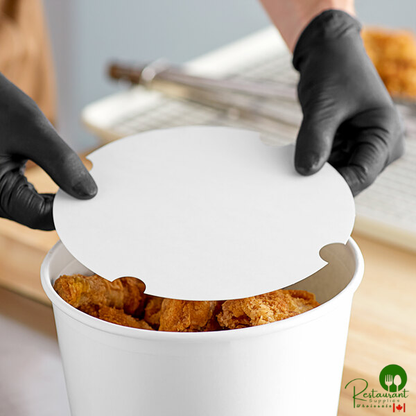 Inno-Pak 170 oz. White Poly-Coated Paper Bucket Lid - 200/Case