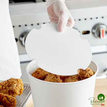 Inno-Pak 130 oz. White Poly-Coated Paper Bucket Lid - 200/Case