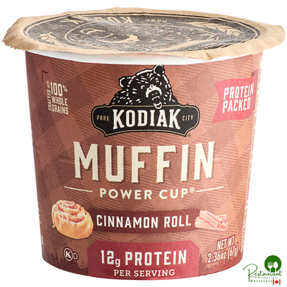 Kodiak Cakes Cinnamon Roll Minute Muffin Cup 2.36 oz. - 12/Case