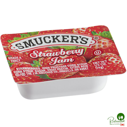 Smucker's Strawberry Jam .5 oz. Portion Cups - 200/Case