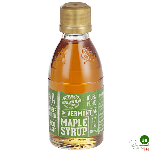 Butternut Mountain Farm Grade A Amber Pure Vermont Maple Syrup 1.7 fl. oz. - 96/Case