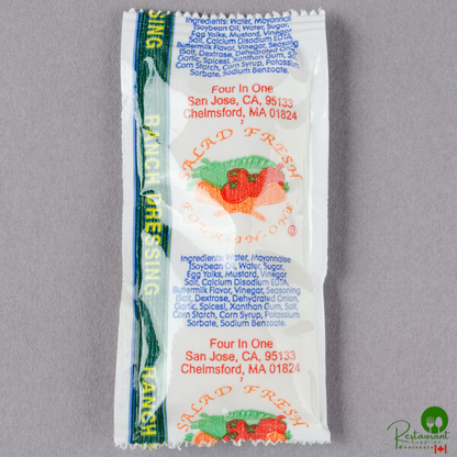 9 Gram Ranch Dressing Portion Packets - 200/Case