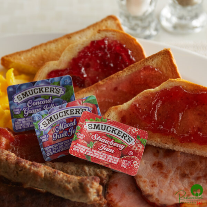 Smucker's Strawberry Jam, Concord Grape & Mixed Fruit Jelly .5 oz. Portion Cups - 200/Case