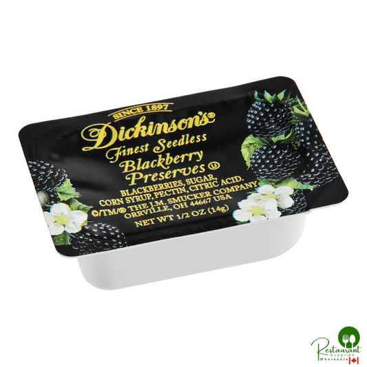 Dickinson's .5 oz. Seedless Blackberry Preserves Portion Cups - 200/Case