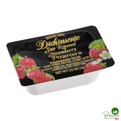 Dickinson's .5 oz. Pure Pacific Mountain Strawberry Preserves Portion Cups - 200/Case