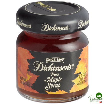 Dickinson's Grade A Amber Pure Maple Syrup 1.6 oz. - 72/Case
