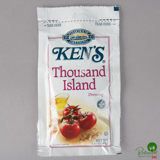 Ken's Foods 1.5 oz. Deluxe Thousand Island Dressing Packet - 60/Case