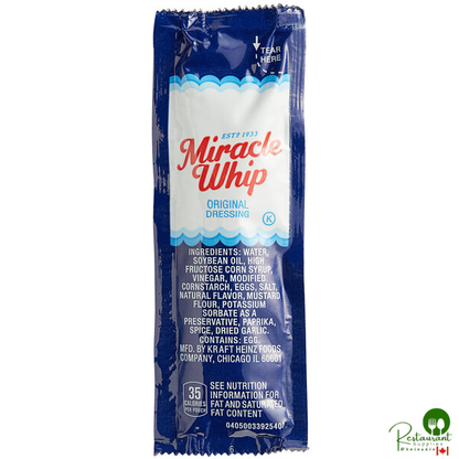 Kraft 12.4 Gram Miracle Whip Dressing Portion Packets - 200/Case