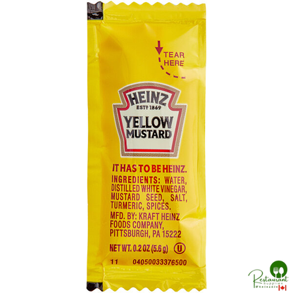 Heinz Yellow Mustard Packets 5.6 Gram - 500/Case