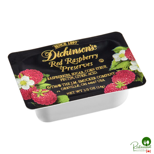 Dickinson's Pure Cascade Mountain Red Raspberry Preserves .5 oz. Portion Cups - 200/Case