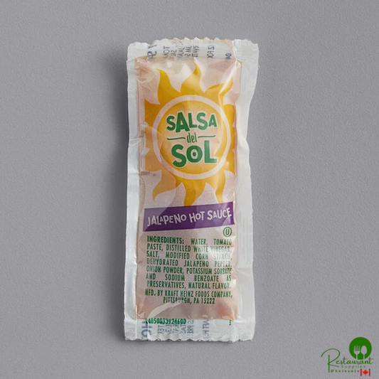 Salsa Del Sol 9 Gram Single Serve Jalapeno Hot Sauce Packets - 500/Case