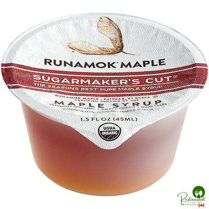 Runamok Sugarmaker's Cut Grade A Amber Pure Maple Syrup Single-Serve Cup 1.5 fl. oz. - 100/Case