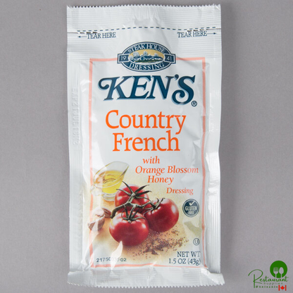 Ken's Foods 1.5 oz. Country French with Orange Blossom Honey Dressing Packet - 60/Case