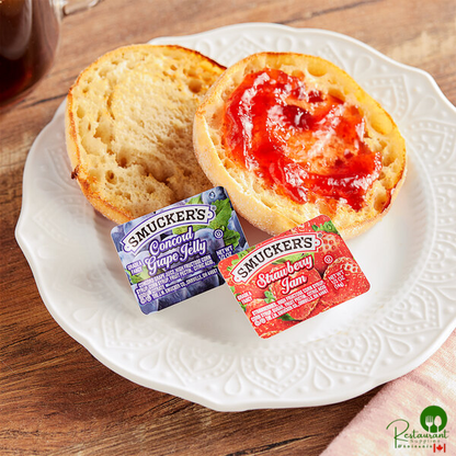 Smucker's Concord Grape and Strawberry Jelly 0.5 oz. Portion Cups - 200/Case