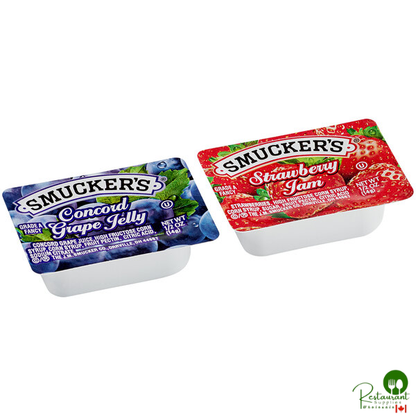 Smucker's Concord Grape and Strawberry Jelly 0.5 oz. Portion Cups - 200/Case