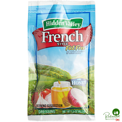 Hidden Valley 1.5 oz. Fat Free French Dressing with Honey Packet - 84/Case