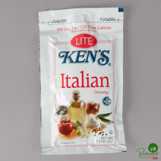 Ken's Foods 1.5 oz. Lite Italian Dressing Packet - 60/Case