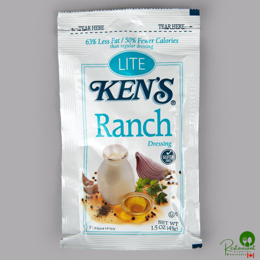 Ken's Foods 1.5 oz. Lite Ranch Dressing Packet - 60/Case