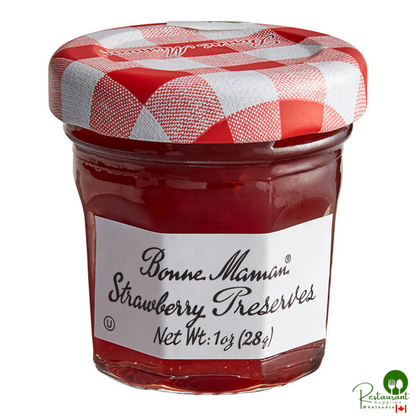 Bonne Maman Strawberry Preserves 1 oz. Mini Jar - 60/Case