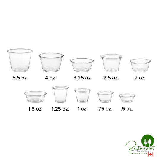 Choice 5.5 oz. Clear Plastic Souffle Cup / Portion Cup - 100/Pack