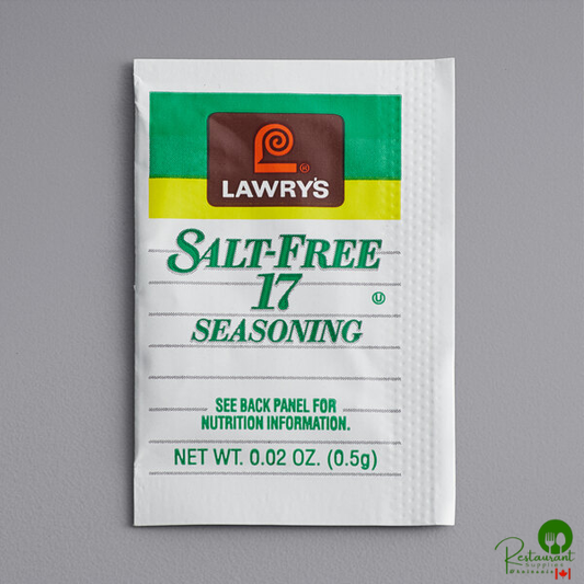 Lawry's 0.5 Gram Salt-Free 17 Seasoning Packet - 500/Case
