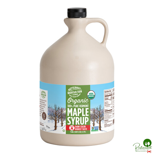 Butternut Mountain Farm Grade A Dark Organic Pure Vermont Maple Syrup 1 Gallon - 4/Case
