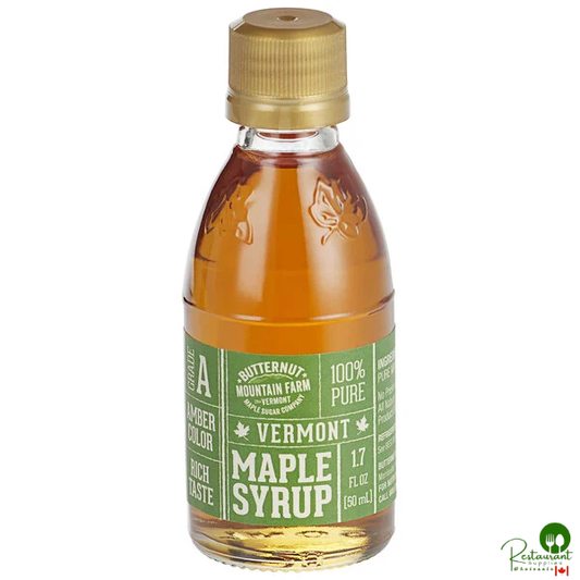 Butternut Mountain Farm Grade A Amber Pure Vermont Maple Syrup 1.7 fl. oz. - 96/Case
