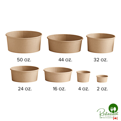 Choice 4 oz. Round Kraft PE-Lined Microwavable Take-Out Container 3" x 1 13/16" - 50/Pack