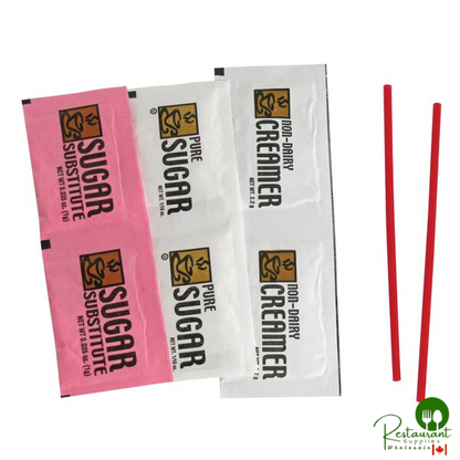 Double Serving Hot Beverage Condiment Kit with Clear Packaging - 500/Case