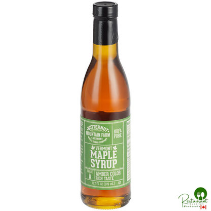 Butternut Mountain Farm Grade A Amber Pure Vermont Maple Syrup 12.7 fl. oz. - 12/Case