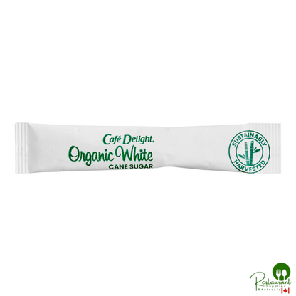 Cafe Delight Organic White Sugar Packet 2.8 Gram - 2,000/Case