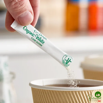 Cafe Delight Organic White Sugar Packet 2.8 Gram - 2,000/Case