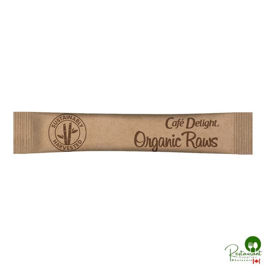 Cafe Delight Organic Raw Turbinado Sugar Packet 3 Gram - 2,000/Case