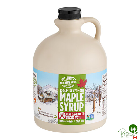 Butternut Mountain Farm Grade A Very Dark Pure Vermont Maple Syrup 0.5 Gallon - 6/Case