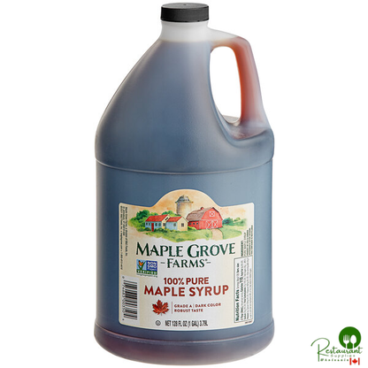 Maple Grove Grade A Dark Pure Maple Syrup 1 Gallon - 4/Case