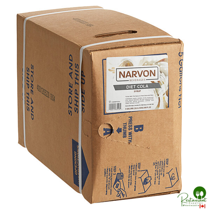 Narvon Diet Cola Beverage / Soda Syrup 5 Gallon Bag in Box