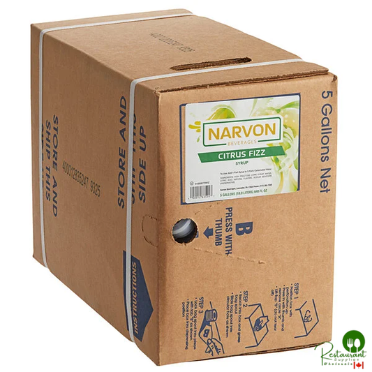 Narvon Citrus Fizz Beverage / Soda Syrup 5 Gallon Bag in Box