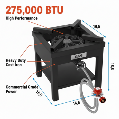 Heavy Duty Single Burner Propane Outdoor Stove - 275,000 BTU | B-5350 Gas-1