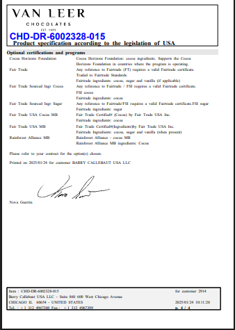 Van Leer Semi-Sweet 1M Chocolate Chips – 22 lb Bulk