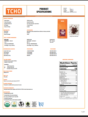 TCHO Crush This Cacao Nibs 3.3 lb – Premium Organic Ecuadorian Chocolate Nibs